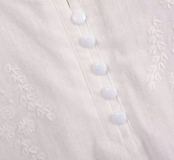 Toscana Embroidered Ruffle-Neck Blouse