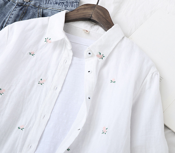 Women's Floral Embroidered Shirt