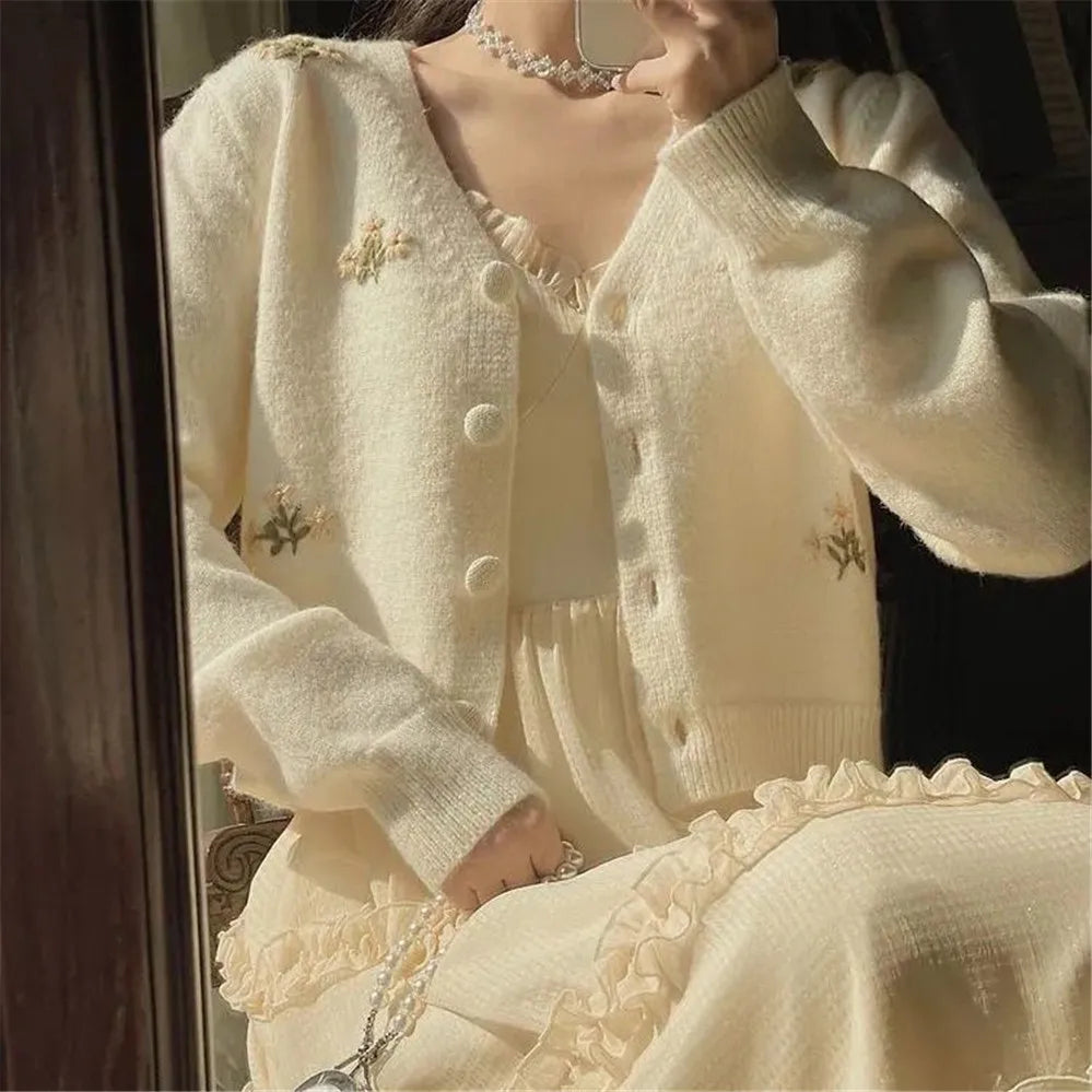 Floral Embroidered Women's Cardigan