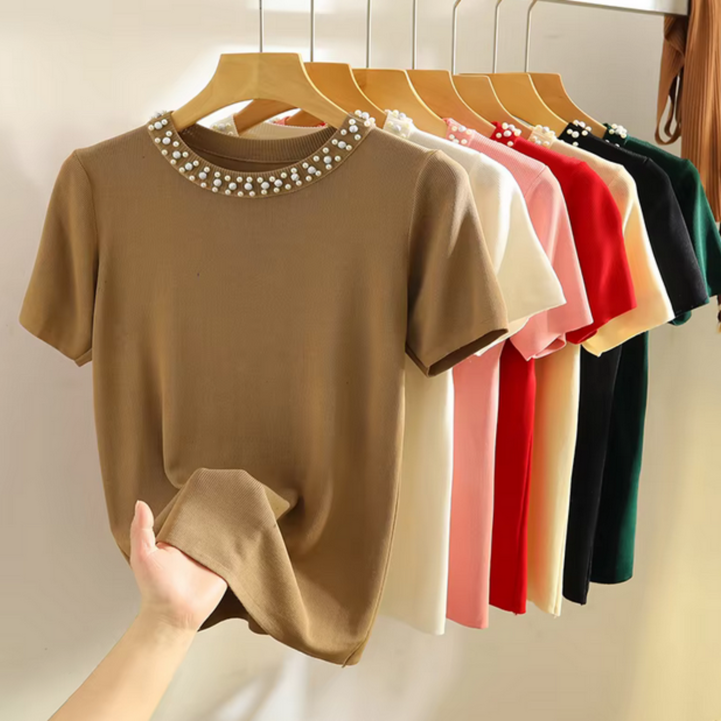 Dubai Pearl-Detail Blouse