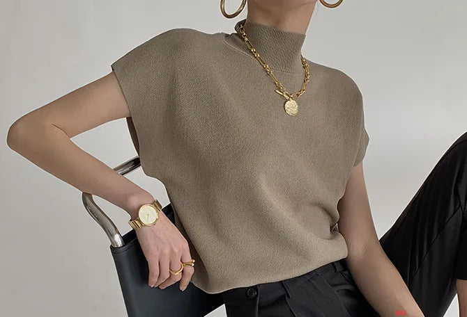 Amsterdam High-Neck Knit T-shirt