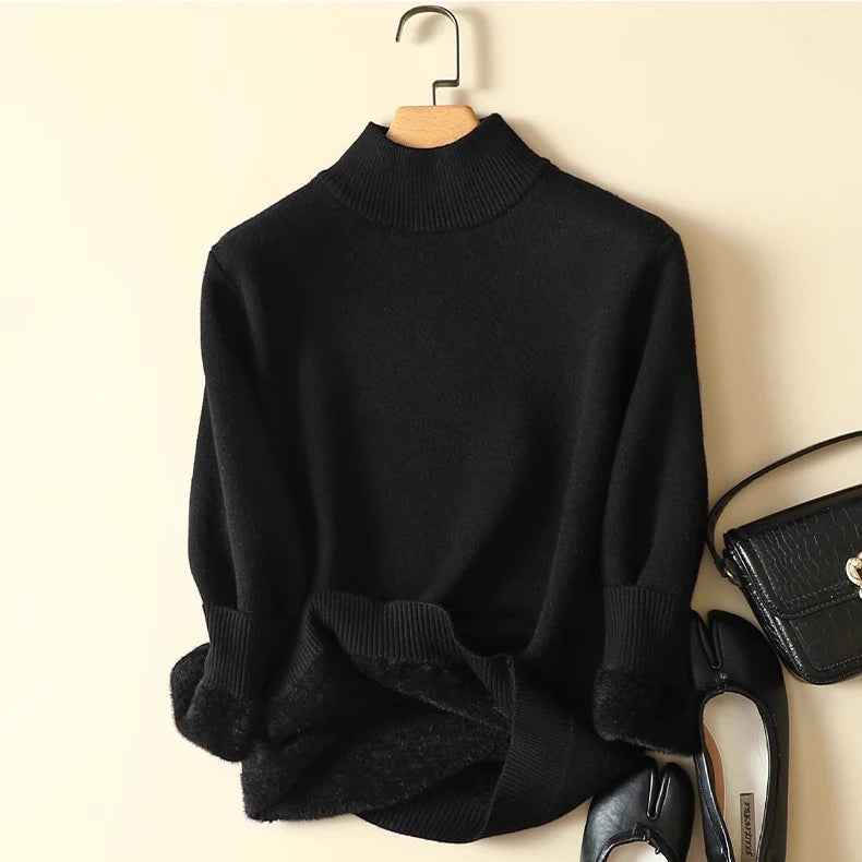 Velvet High-Neck Women's Blouse