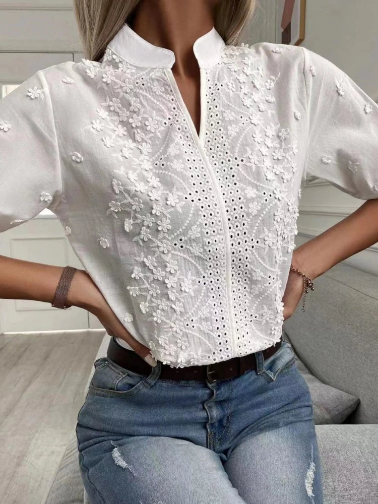 Embroidered Floral Women's Blouse