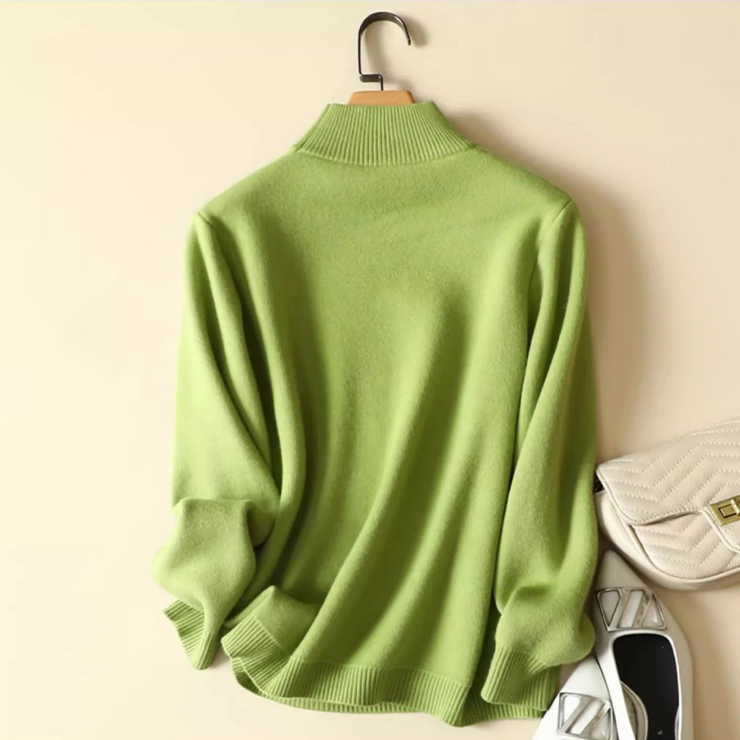 Velvet High-Neck Women's Blouse