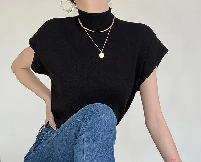 Amsterdam High-Neck Knit T-shirt