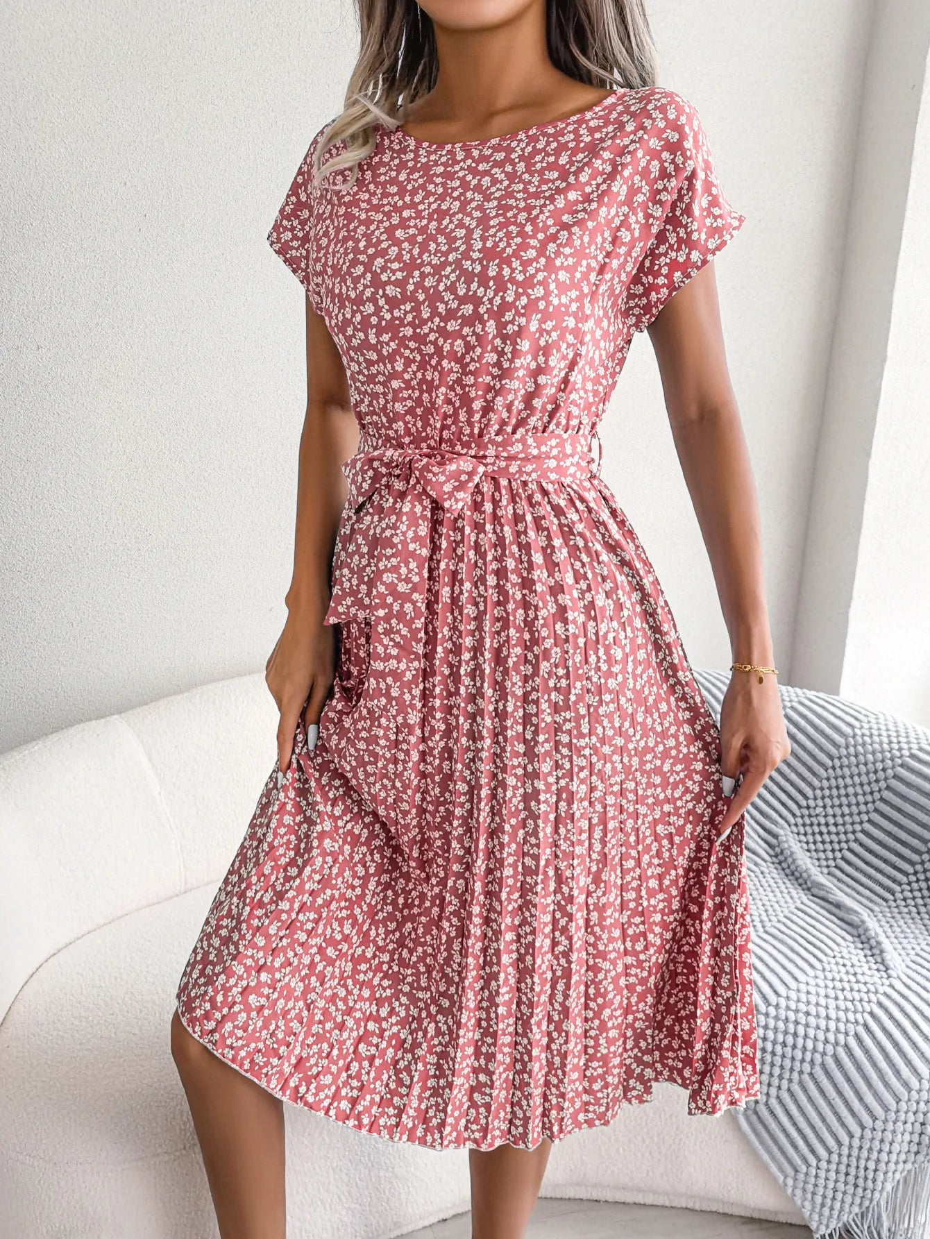 Istanbul Pleated Floral Dress