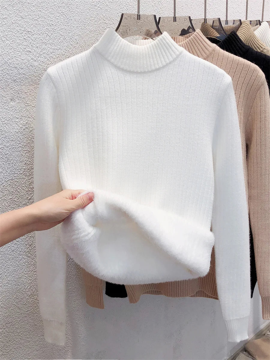 Velvet High-Neck Women's Blouse