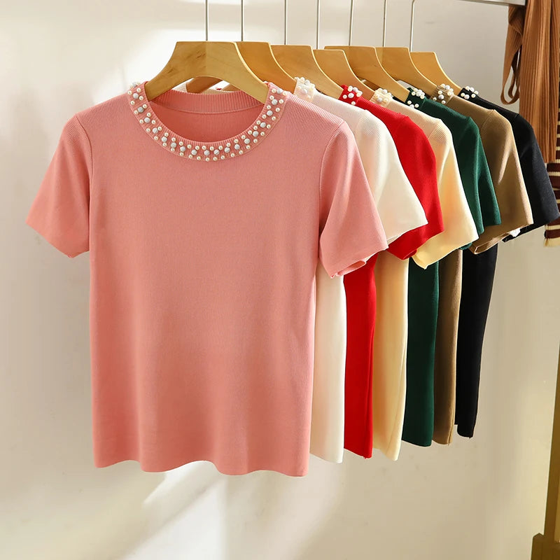 Dubai Pearl-Detail Blouse