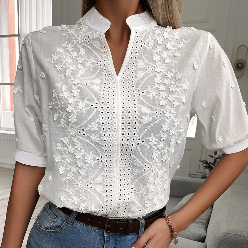 Embroidered Floral Women's Blouse