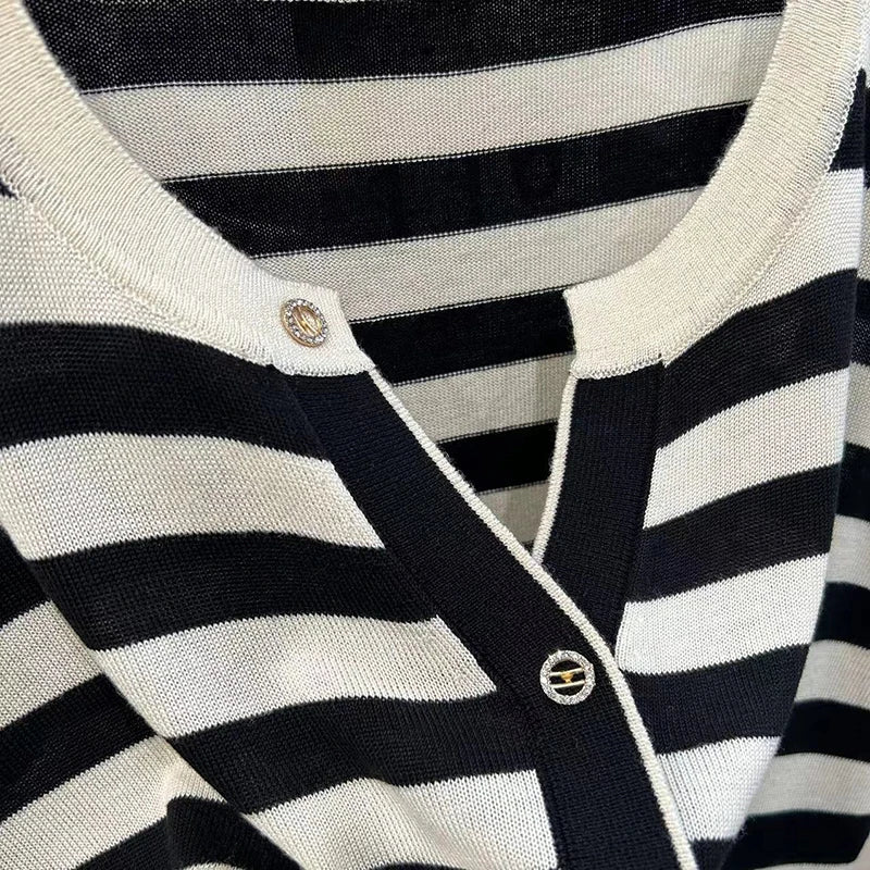 Aurora Light Knit Button-Up Blouse